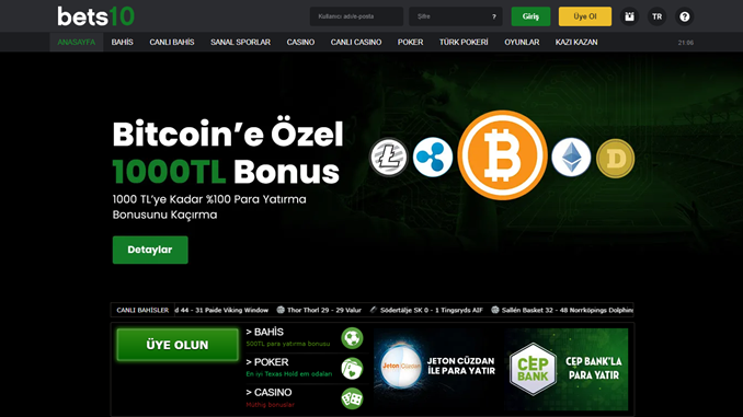 Bets10’dan Bitcoin ile İlk Yatırıma 1.000 TL Bonus