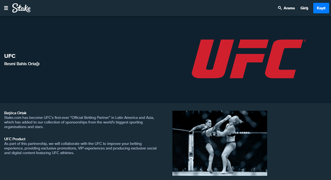 Stake.com UFC anlaşması